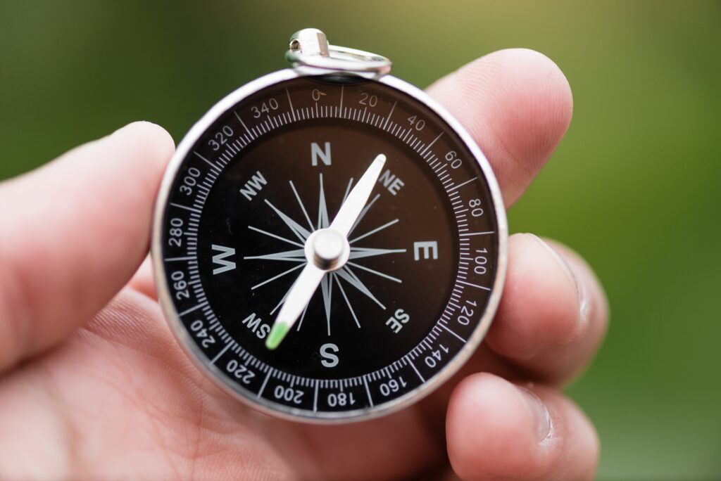 Compass in hand